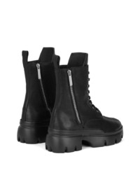 Bottes de travail en cuir noires Giuseppe Zanotti