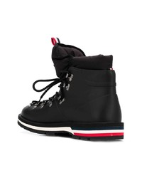 Bottes de travail en cuir noires Moncler