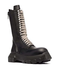 Bottes de travail en cuir noires Rick Owens