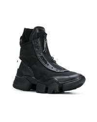 Bottes de travail en cuir noires Givenchy