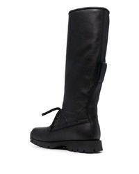 Bottes de travail en cuir noires Jil Sander