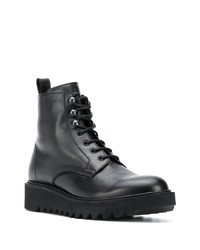 Bottes de travail en cuir noires Giuseppe Zanotti