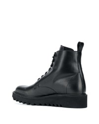 Bottes de travail en cuir noires Giuseppe Zanotti