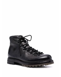 Bottes de travail en cuir noires Premiata