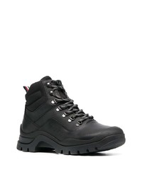 Bottes de travail en cuir noires Tommy Hilfiger