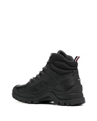 Bottes de travail en cuir noires Tommy Hilfiger