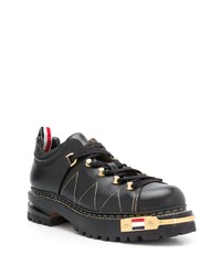 Bottes de travail en cuir noires Thom Browne