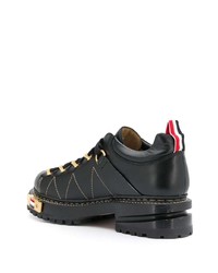 Bottes de travail en cuir noires Thom Browne