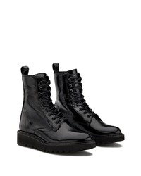 Bottes de travail en cuir noires Giuseppe Zanotti