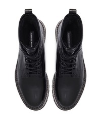 Bottes de travail en cuir noires Giuseppe Zanotti