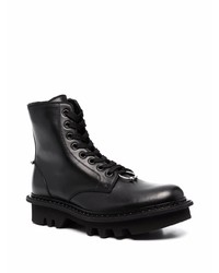 Bottes de travail en cuir noires Neil Barrett