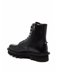 Bottes de travail en cuir noires Neil Barrett