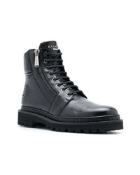 Bottes de travail en cuir noires Balmain