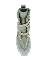 Bottes de travail en cuir olive Rick Owens