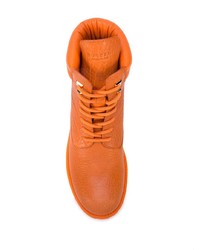 Bottes de travail en cuir orange Buscemi