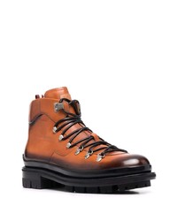 Bottes de travail en cuir tabac Bally