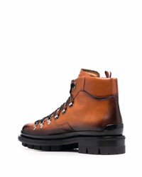 Bottes de travail en cuir tabac Bally