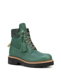 Bottes de travail en cuir vert foncé Buscemi