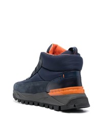 Bottes de travail en daim bleu marine Santoni