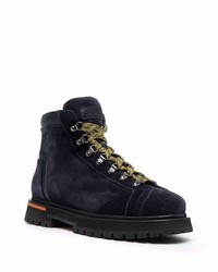 Bottes de travail en daim noires Santoni