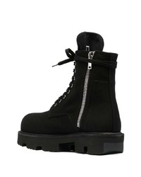 Bottes de travail en daim noires Rick Owens DRKSHDW