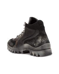 Bottes de travail en daim noires Premiata