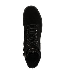 Bottes de travail en daim noires Giuseppe Zanotti