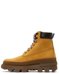 Bottes de travail en daim tabac Moncler