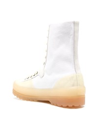 Bottes de travail en toile blanches Superga