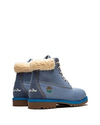 Bottes de travail en toile bleu clair Timberland