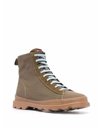 Bottes de travail en toile marron Camper