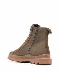 Bottes de travail en toile marron Camper