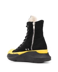 Bottes de travail en toile noires Rick Owens DRKSHDW