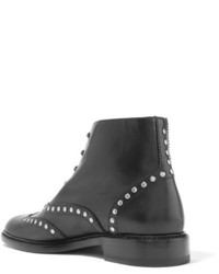 Bottes en cuir à clous noires Saint Laurent