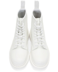 Bottes en cuir blanches Dr. Martens