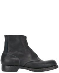 Bottes en cuir bleu marine Guidi