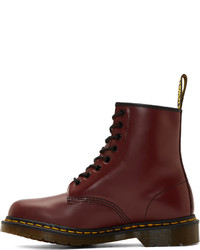 Bottes en cuir bordeaux Dr. Martens