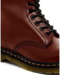 Bottes en cuir bordeaux Dr. Martens