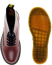 Bottes en cuir bordeaux Dr. Martens