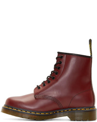 Bottes en cuir bordeaux Dr. Martens