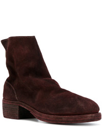 Bottes en cuir bordeaux Guidi