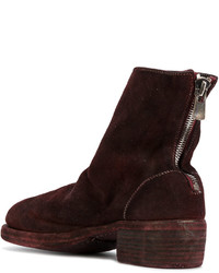 Bottes en cuir bordeaux Guidi