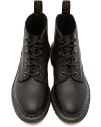 Bottes en cuir gris foncé Dr. Martens