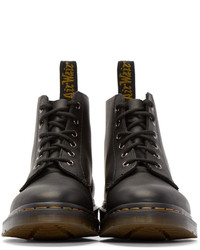 Bottes en cuir gris foncé Dr. Martens