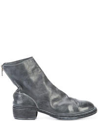 Bottes en cuir gris foncé Guidi