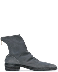 Bottes en cuir gris foncé Guidi