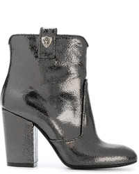 Bottes en cuir gris foncé Strategia