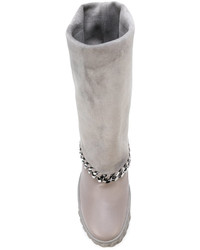 Bottes en cuir grises Casadei