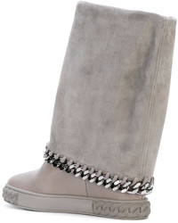 Bottes en cuir grises Casadei