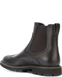 Bottes en cuir marron foncé Tod's